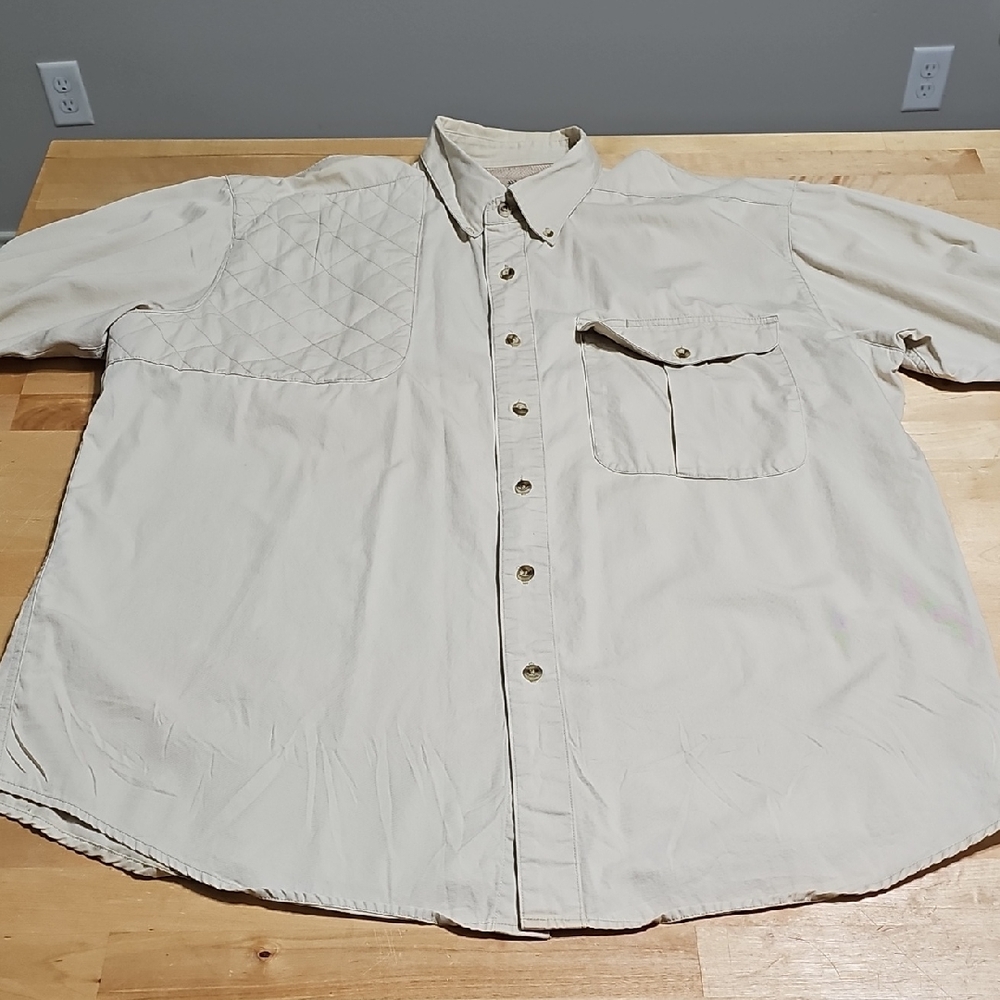🦌Browning Reactar XL Shooting Shirt Tan Vented Hunting Vest Pocket Quilted Pad